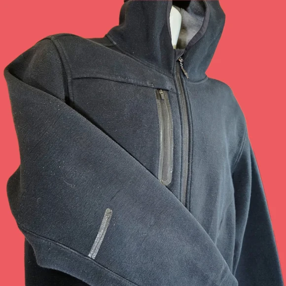 Black Lightweight Hooded Shirt Jacket with Zipper - Picture 5 of 11